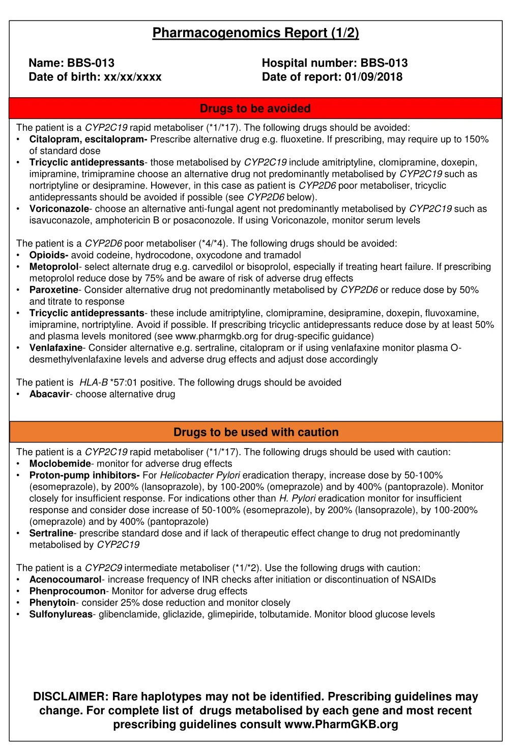 pharmacogenomics report 1 2 2