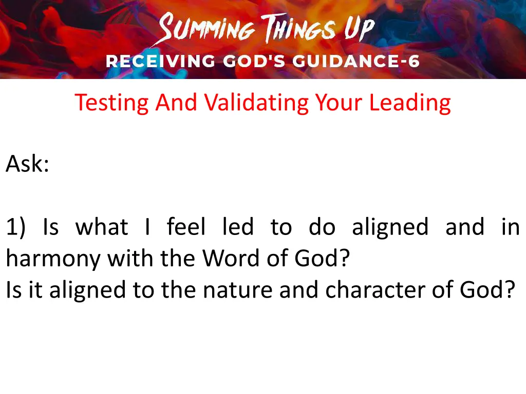 testing and validating your leading 1