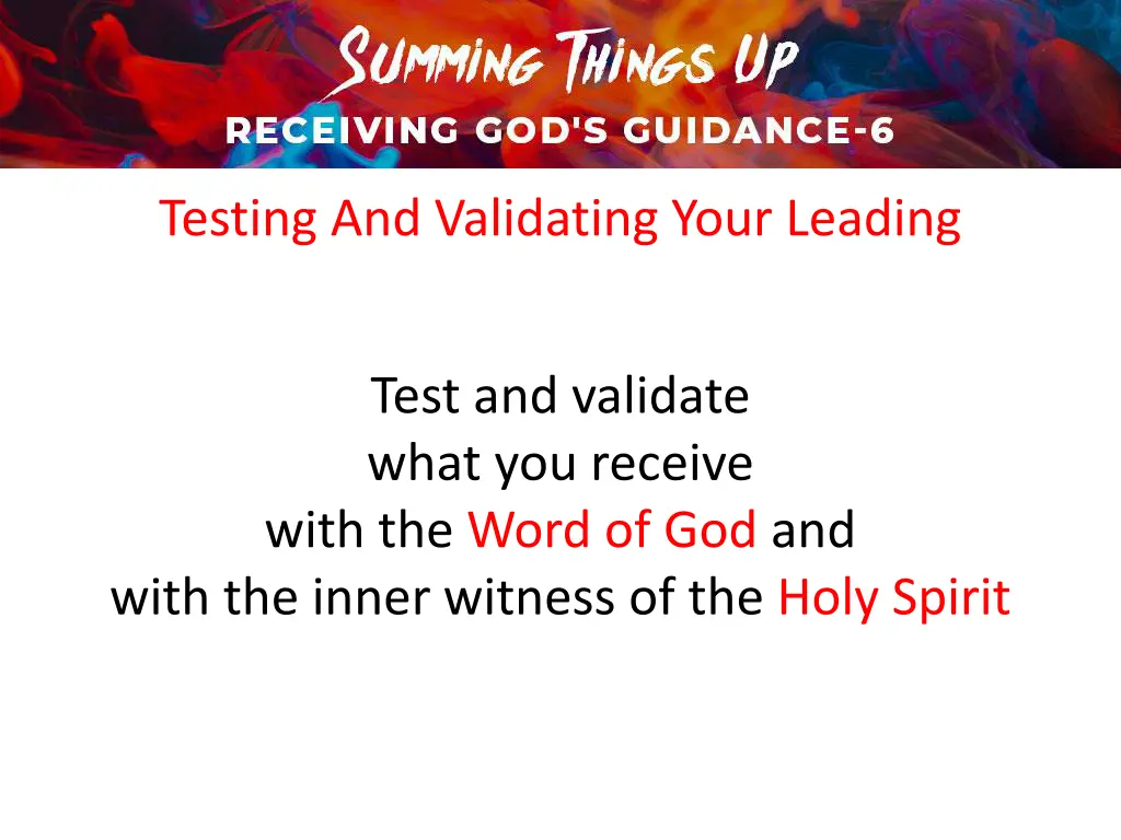 testing and validating your leading