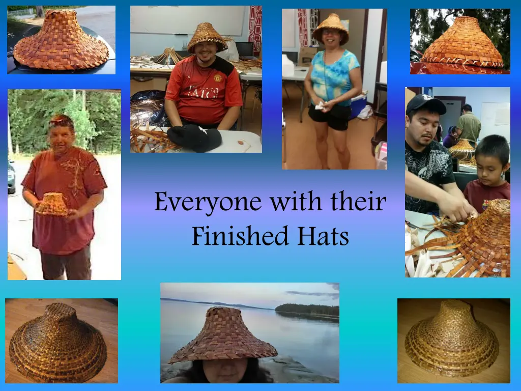 everyone with their finished hats