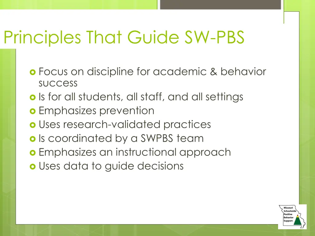 principles that guide sw pbs