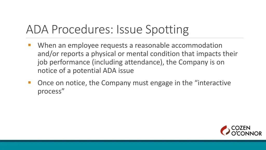 ada procedures issue spotting