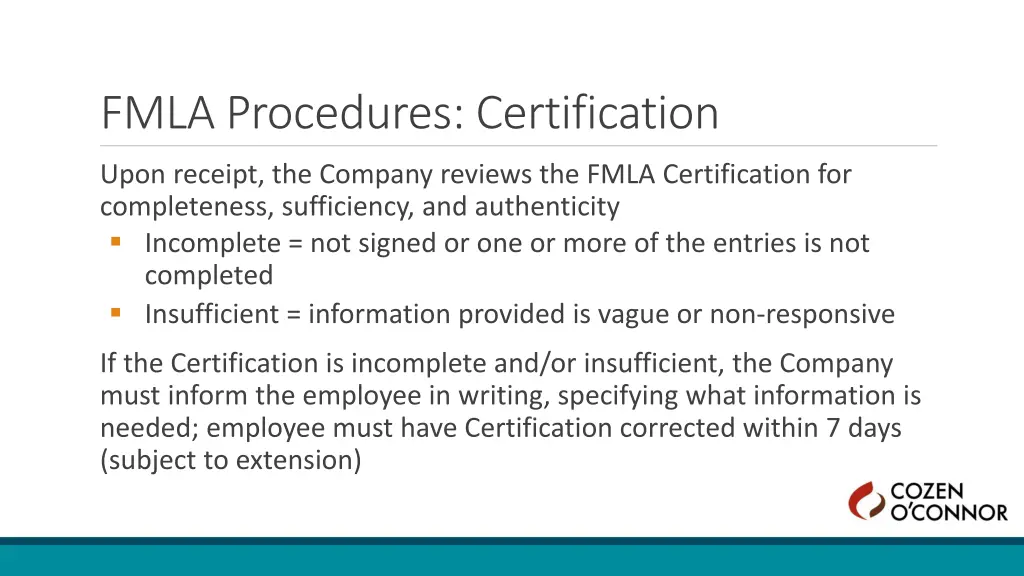 fmla procedures certification 1