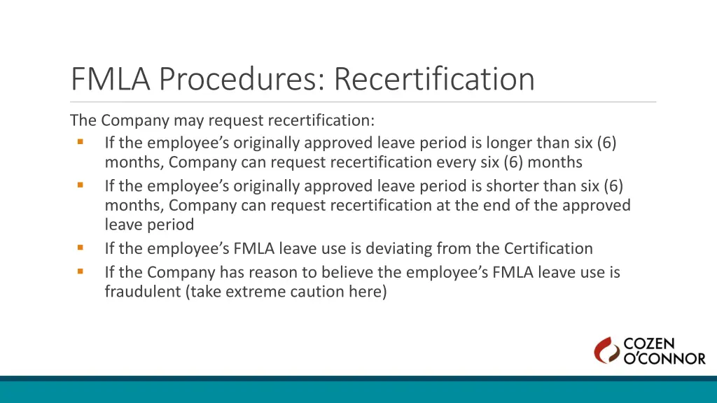 fmla procedures recertification