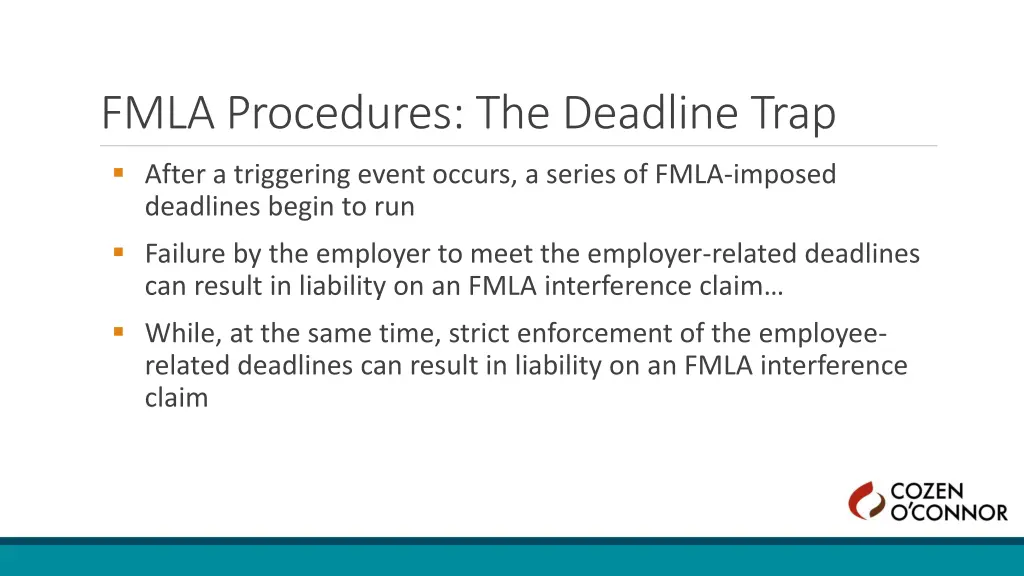 fmla procedures the deadline trap