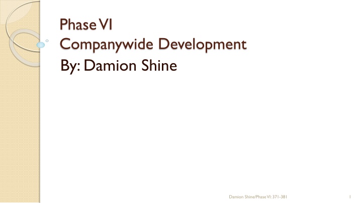 phase vi companywide development by damion shine