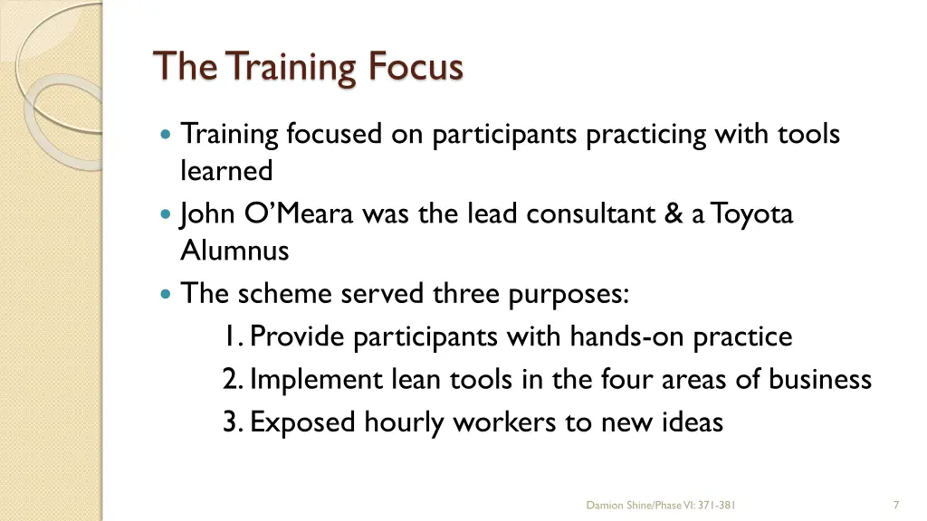 the training focus