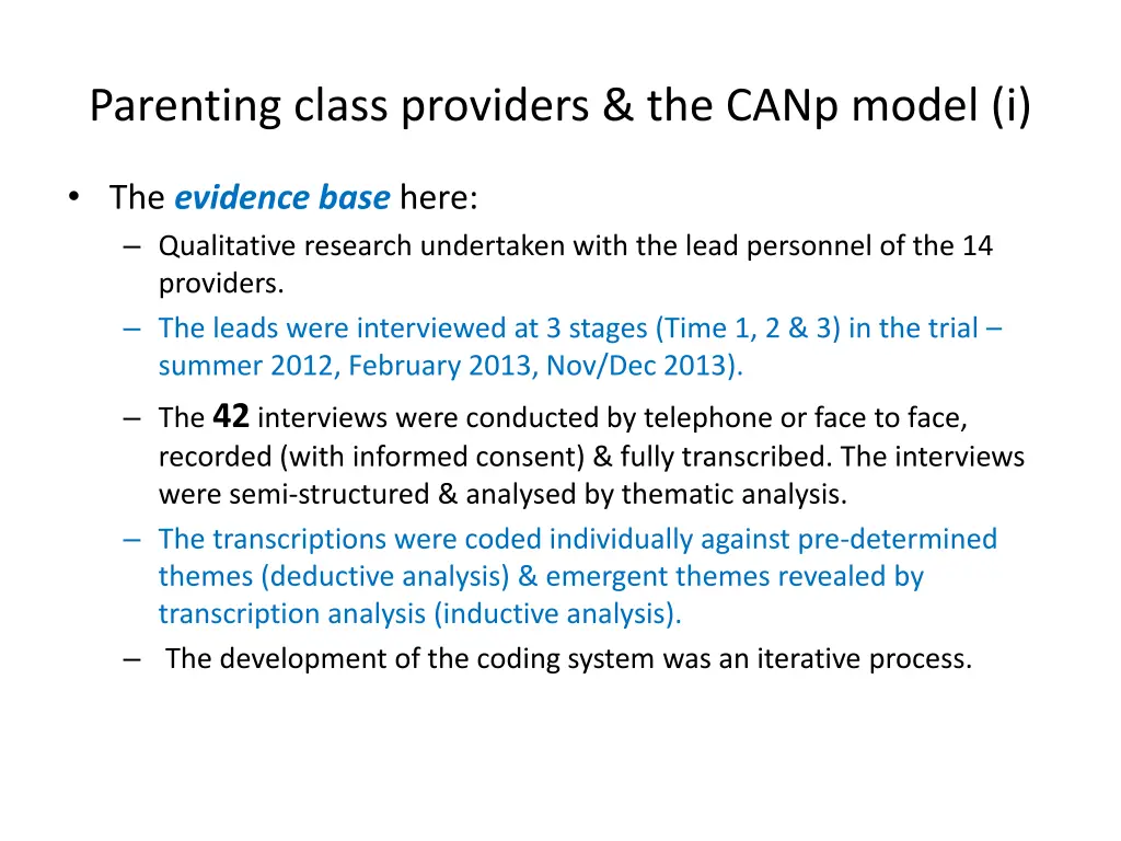 parenting class providers the canp model i