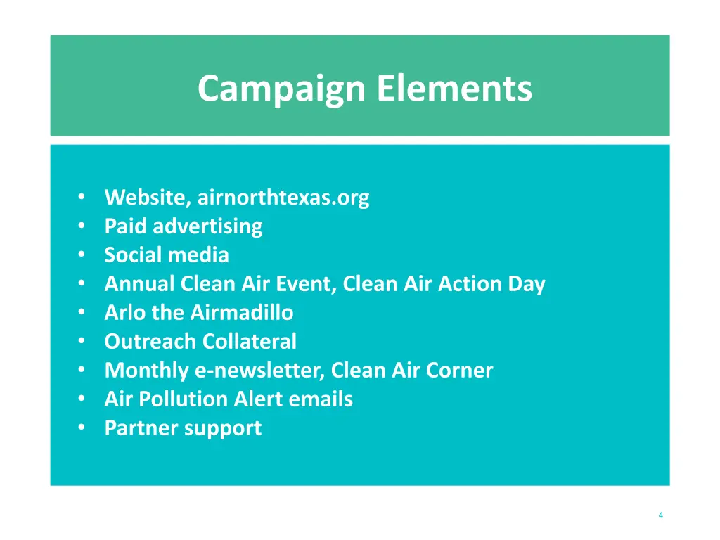 campaign elements