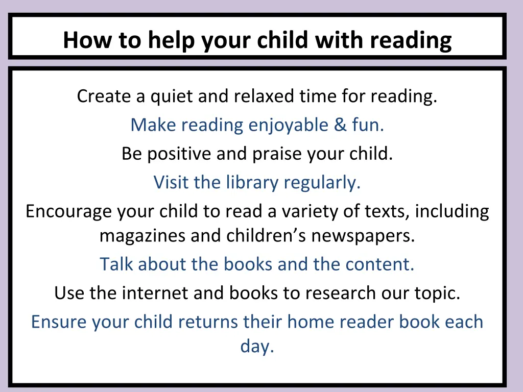 how to help your child with reading