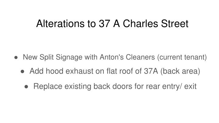 alterations to 37 a charles street