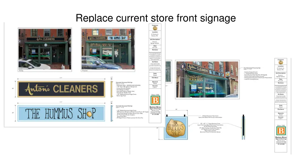 replace current store front signage