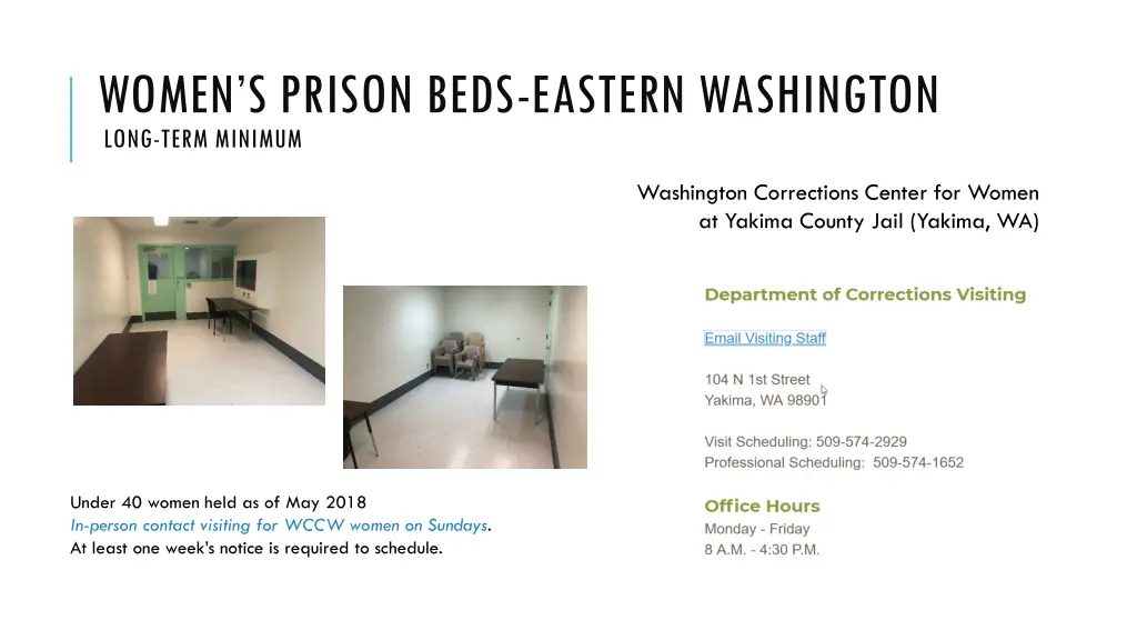 women s prison beds eastern washington long term