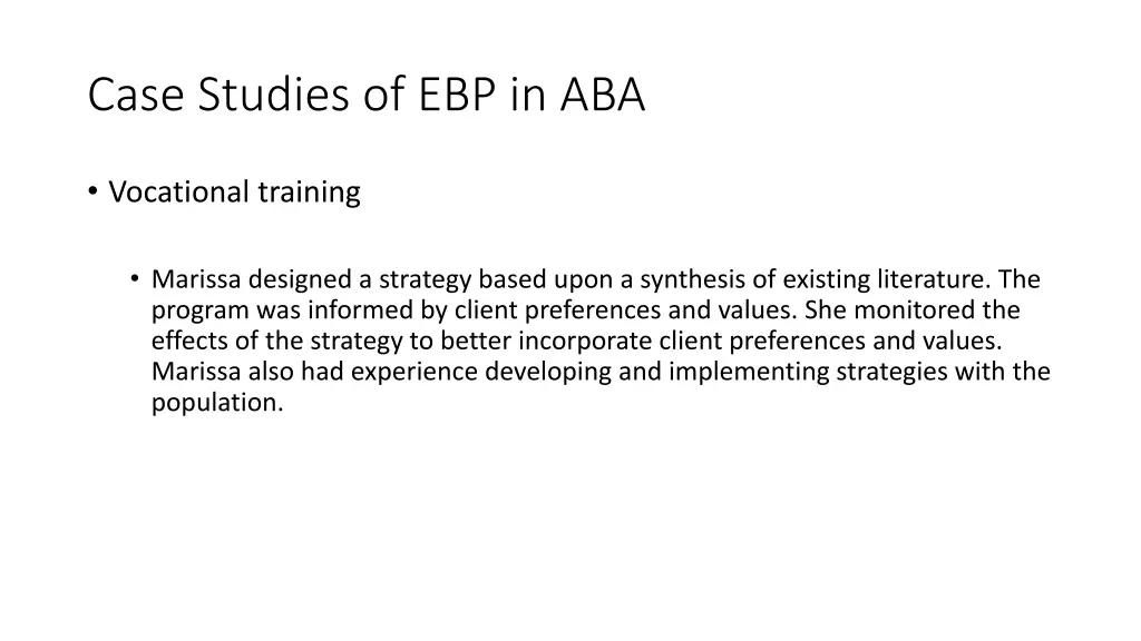 case studies of ebp in aba 2