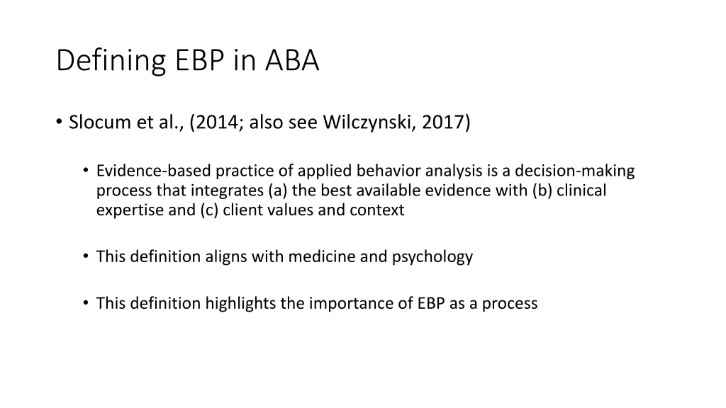 defining ebp in aba 2