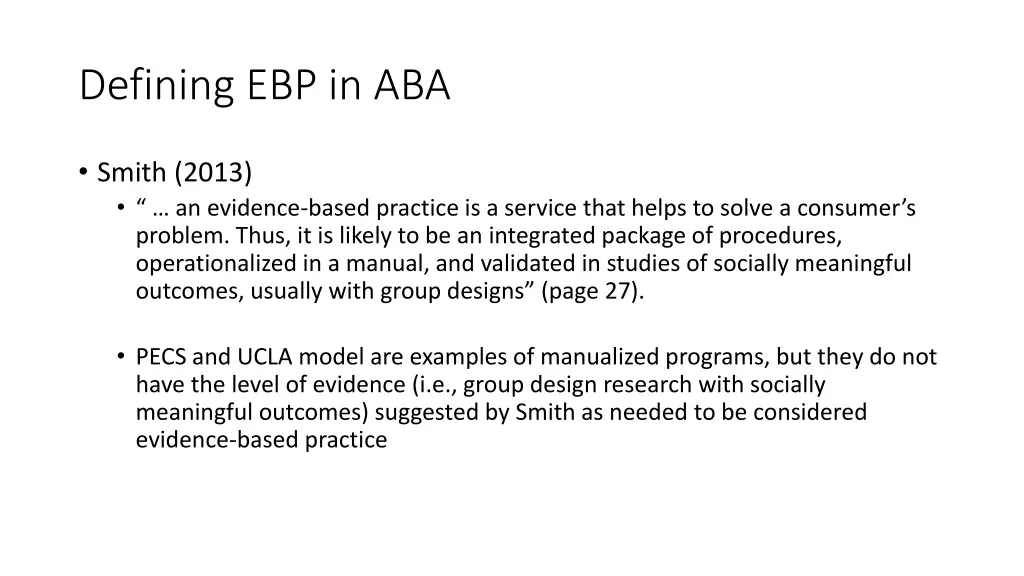 defining ebp in aba