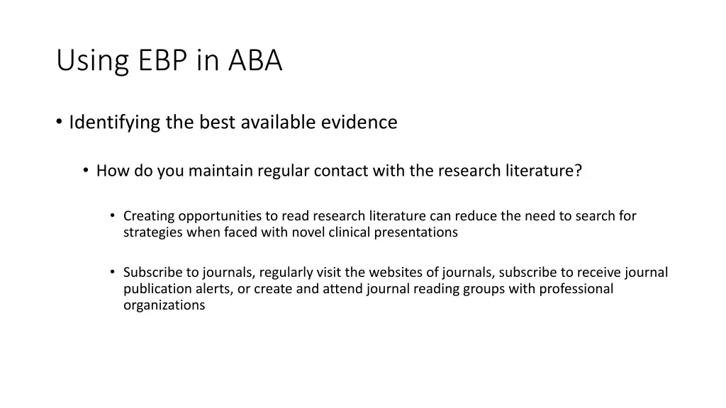 using ebp in aba 2