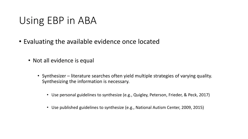 using ebp in aba 5