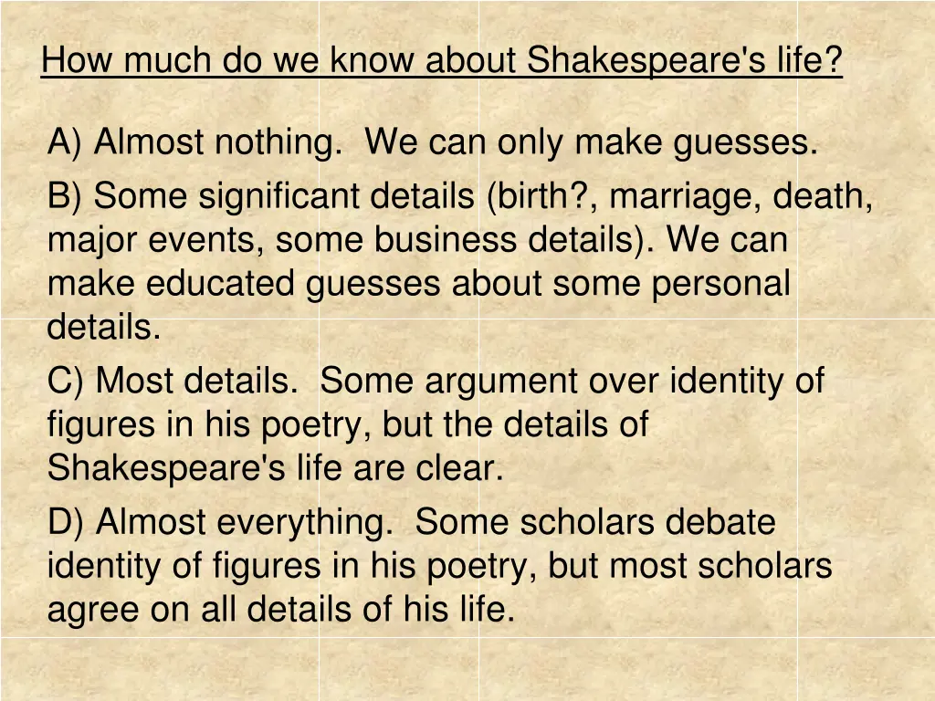 how much do we know about shakespeare s life