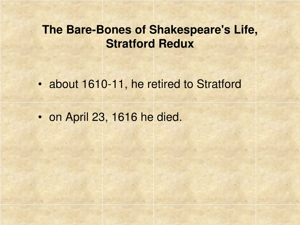 the bare bones of shakespeare s life stratford 1