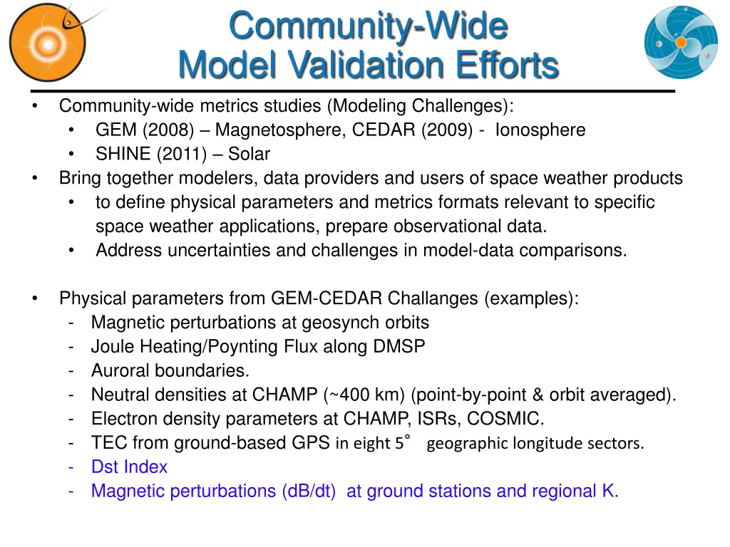 community wide model validation efforts