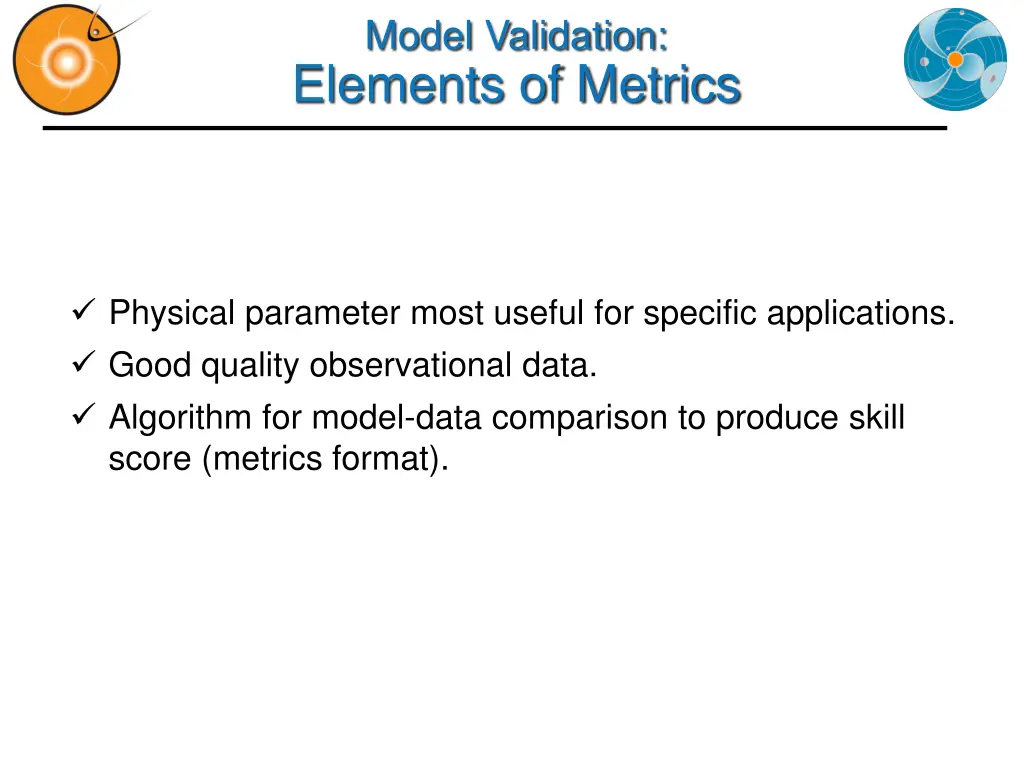 model validation elements of metrics