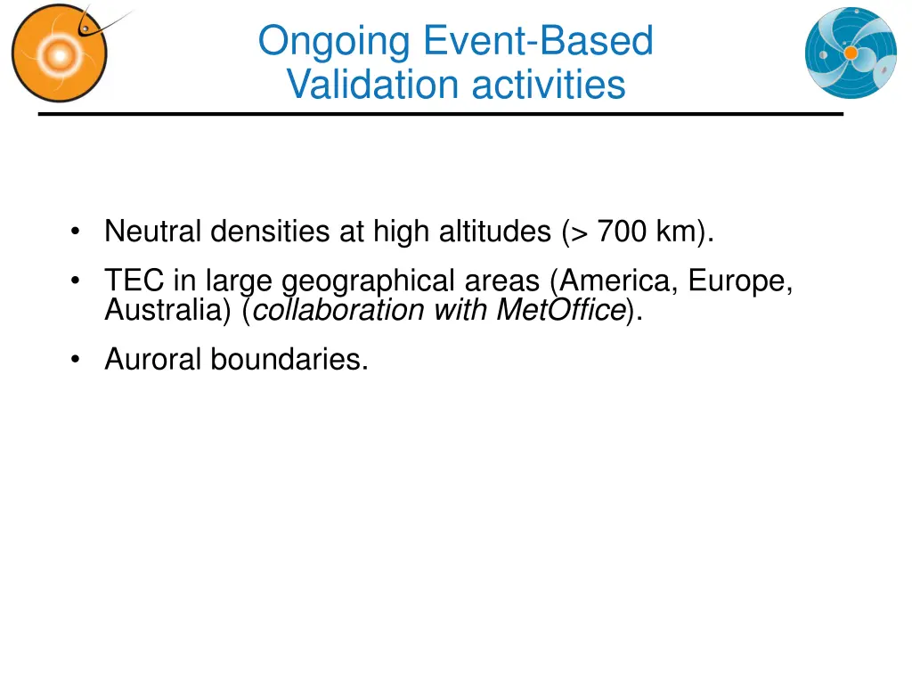 ongoing event based validation activities