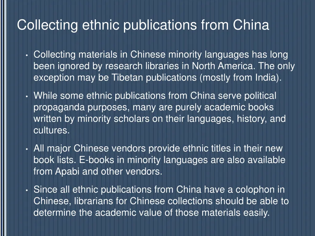 collecting ethnic publications from china