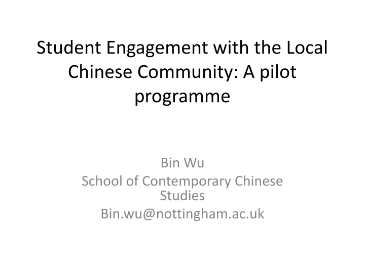 student engagement with the local chinese