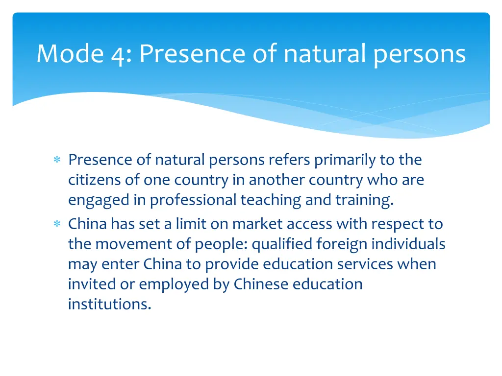 mode 4 presence of natural persons