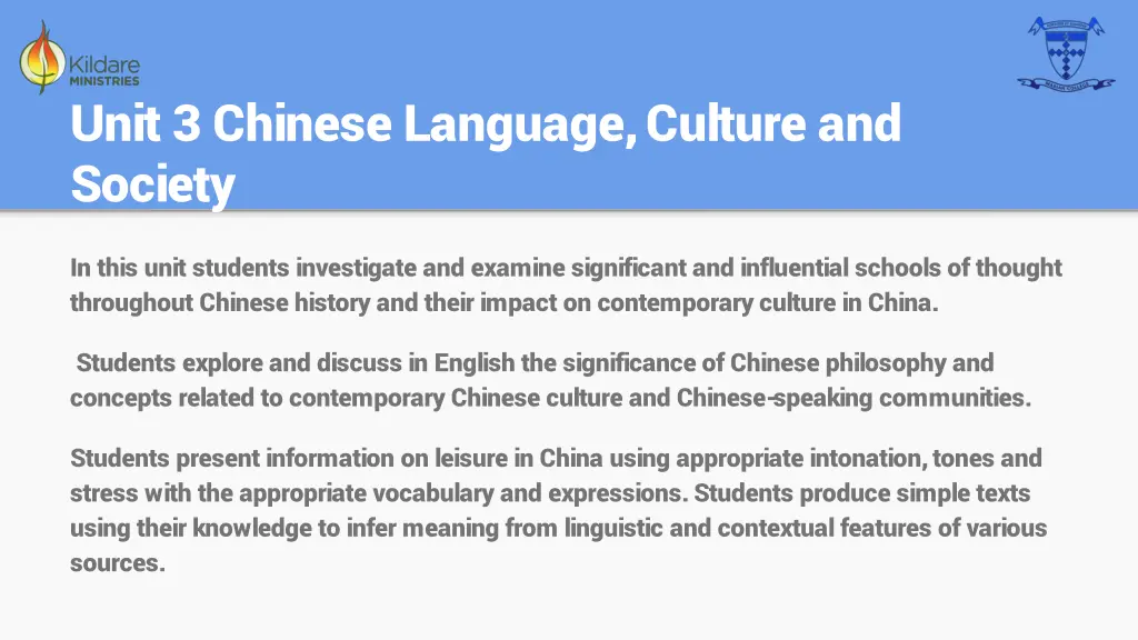 unit 3 chinese language culture and society