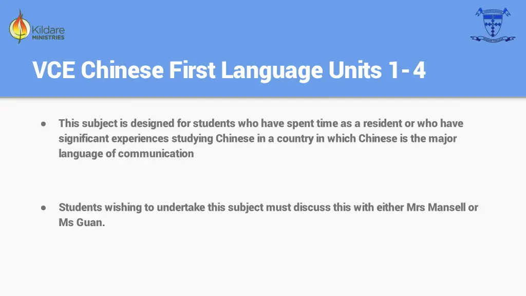 vce chinese first language units 1 4