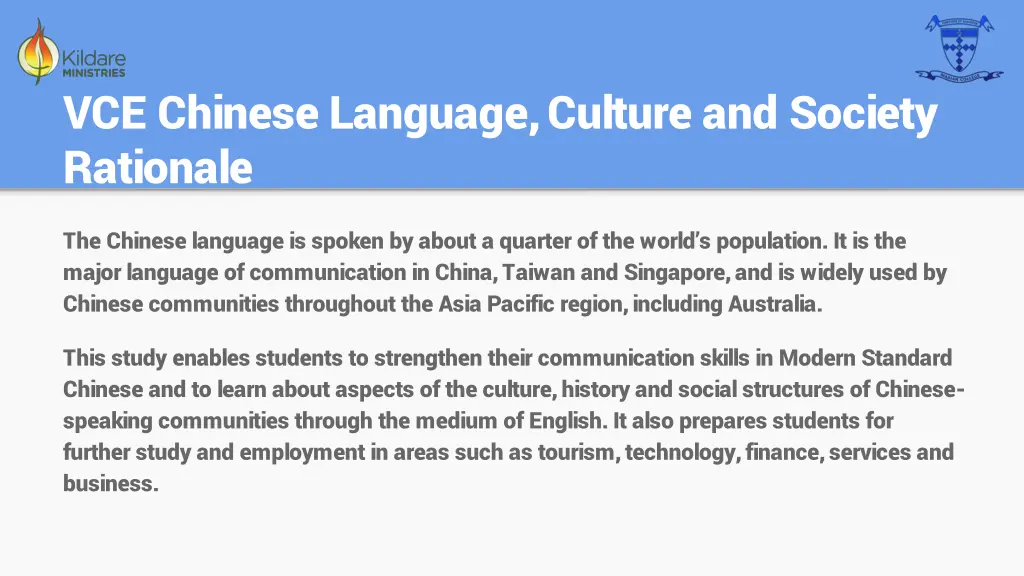 vce chinese language culture and society rationale