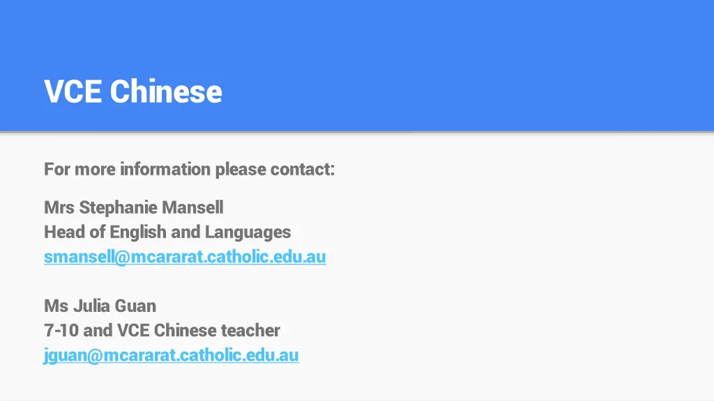 vce chinese