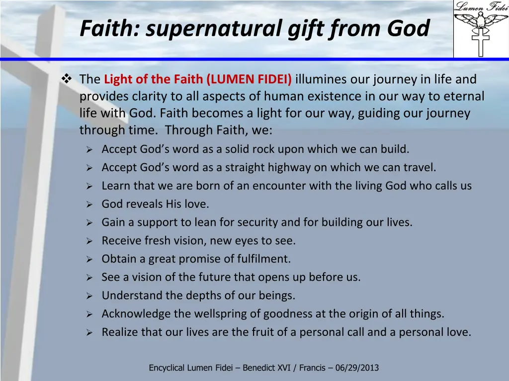 faith supernatural gift from god