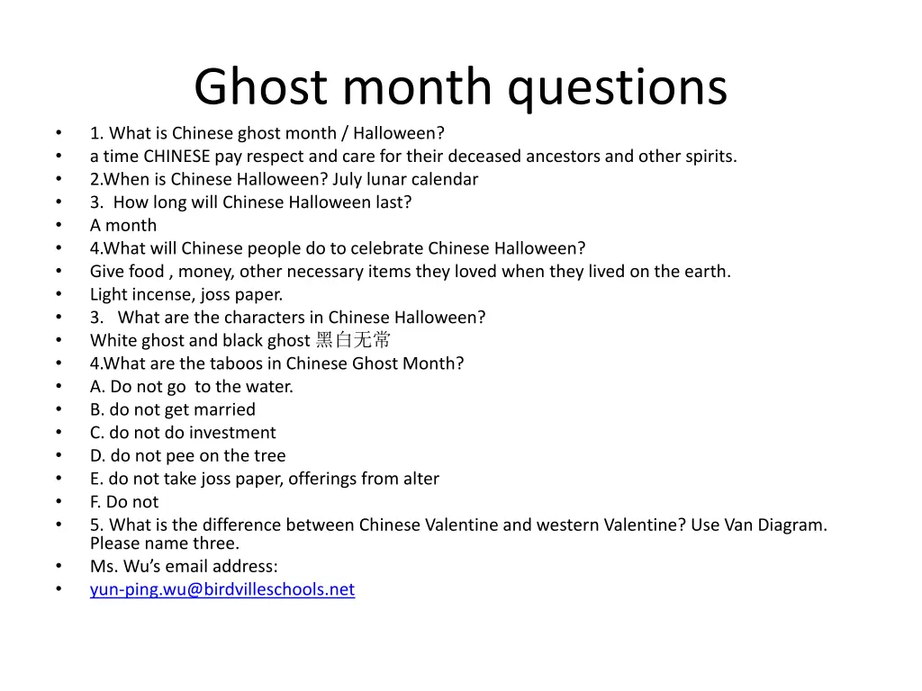 ghost month questions 1 what is chinese ghost