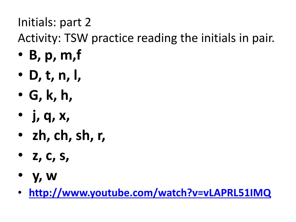 initials part 2 activity tsw practice reading