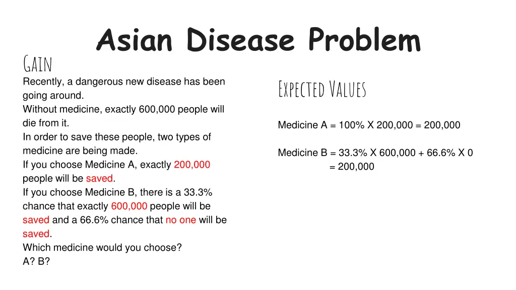 asian disease problem