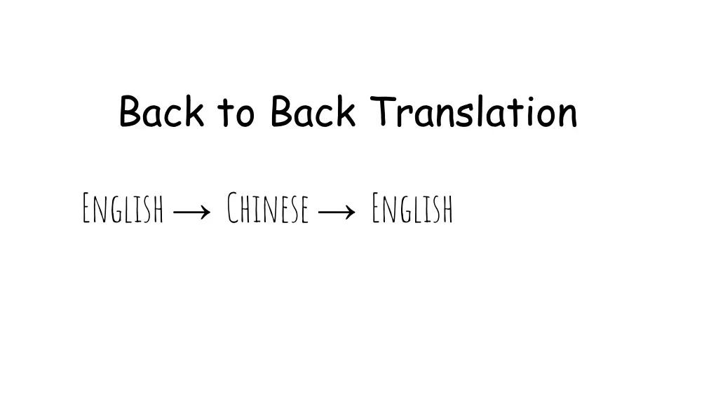 back to back translation