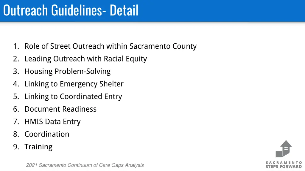 outreach guidelines detail