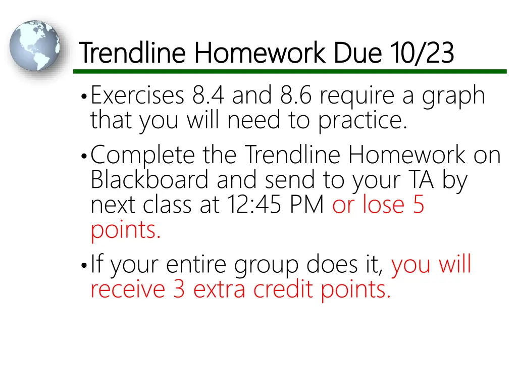 trendline homework due 10 23 trendline homework