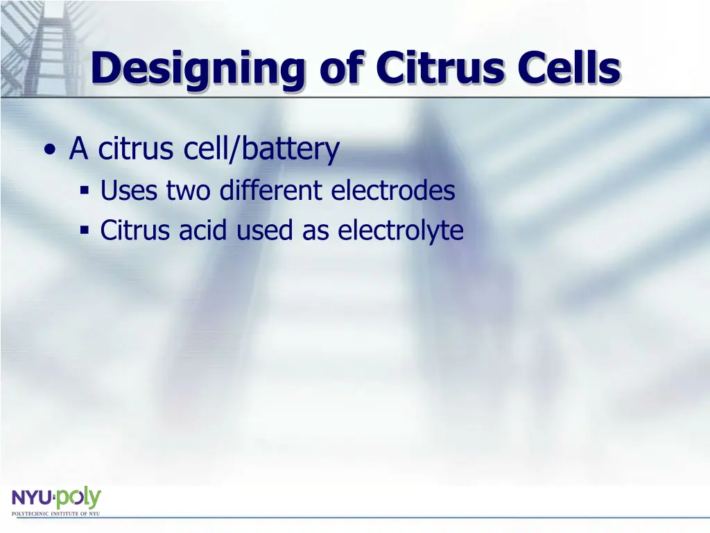 designing of citrus cells