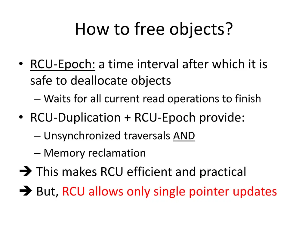 how to free objects