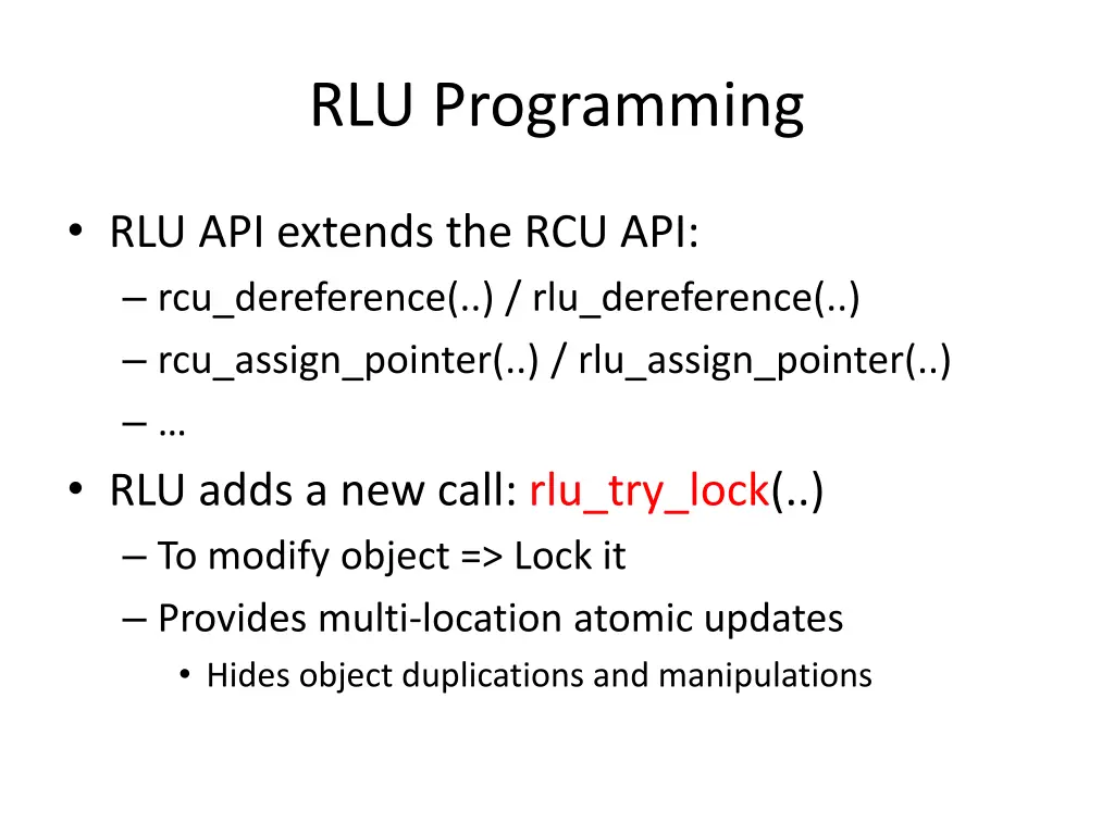 rlu programming