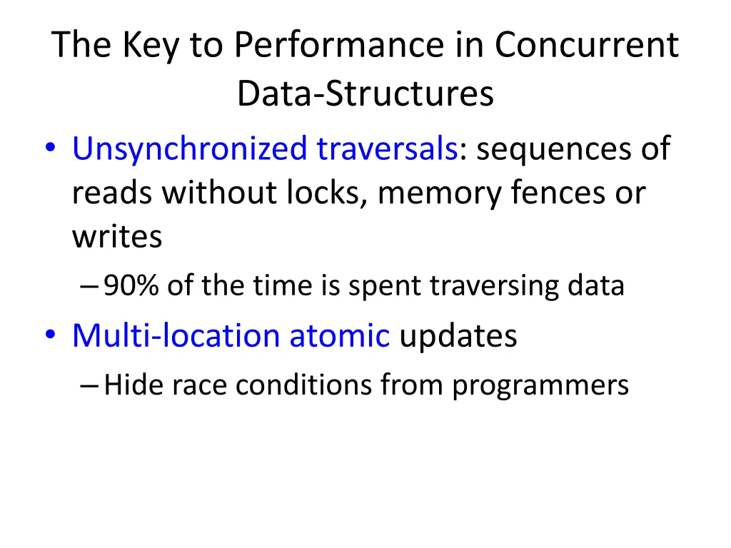 the key to performance in concurrent data