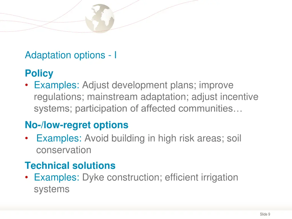 adaptation options i