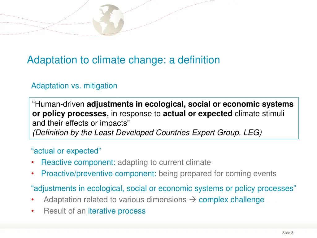 adaptation to climate change a definition