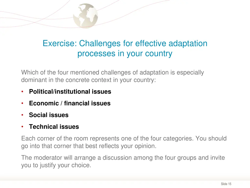 exercise challenges for effective adaptation