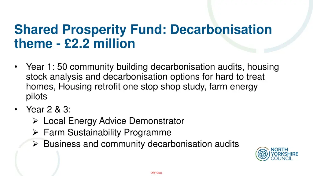 shared prosperity fund decarbonisation theme