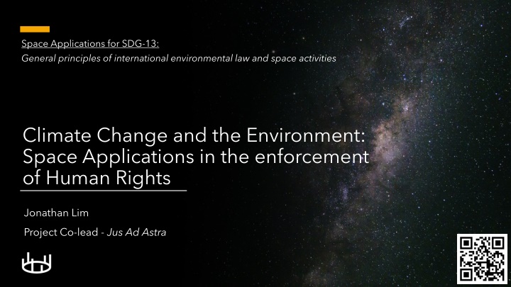 space applications for sdg 13 general principles